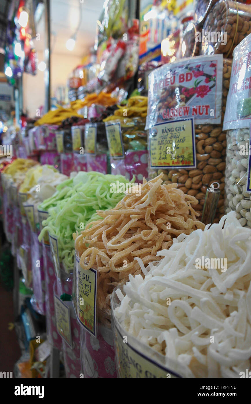 Dried Fruits on a food market in Saigon Vietnam Stock Photo Alamy