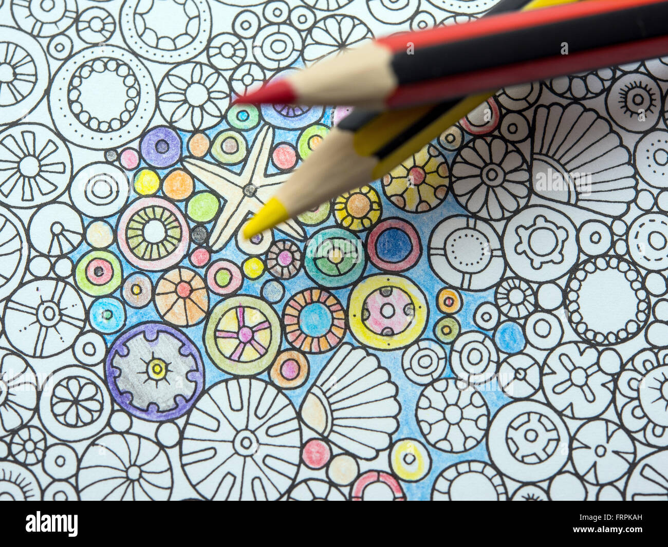 A Page In The Adult Coloring Book My Phantastic Ocean From Johanna Basford Photographed Sieversdorf Brandenburg Germany 16 March 2016 Books