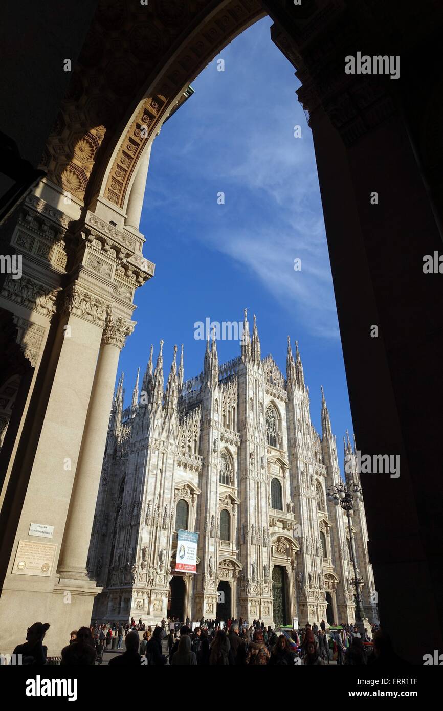 Italy: Milan Cathedral, seen from Galleria Vittorio Emanuele. Photo from 10. March 2016. Stock Photo