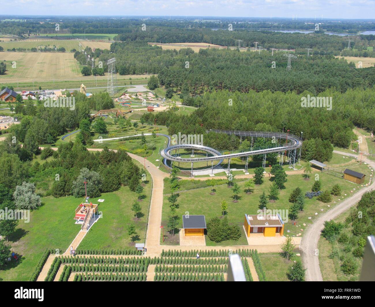View from the lookout on the summer toboggan run in Amusement Park