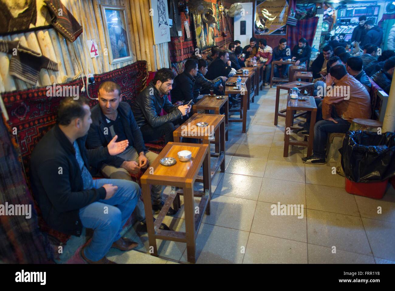 teashop in Kalar, Northern Iraq Stock Photo