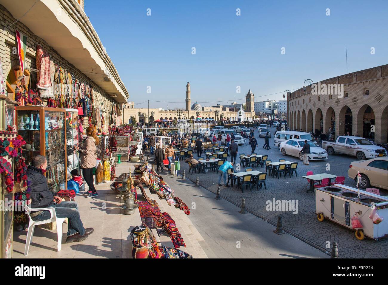 shop near the ancient Citadel of Arbil in Northern Iraq Stock Photo