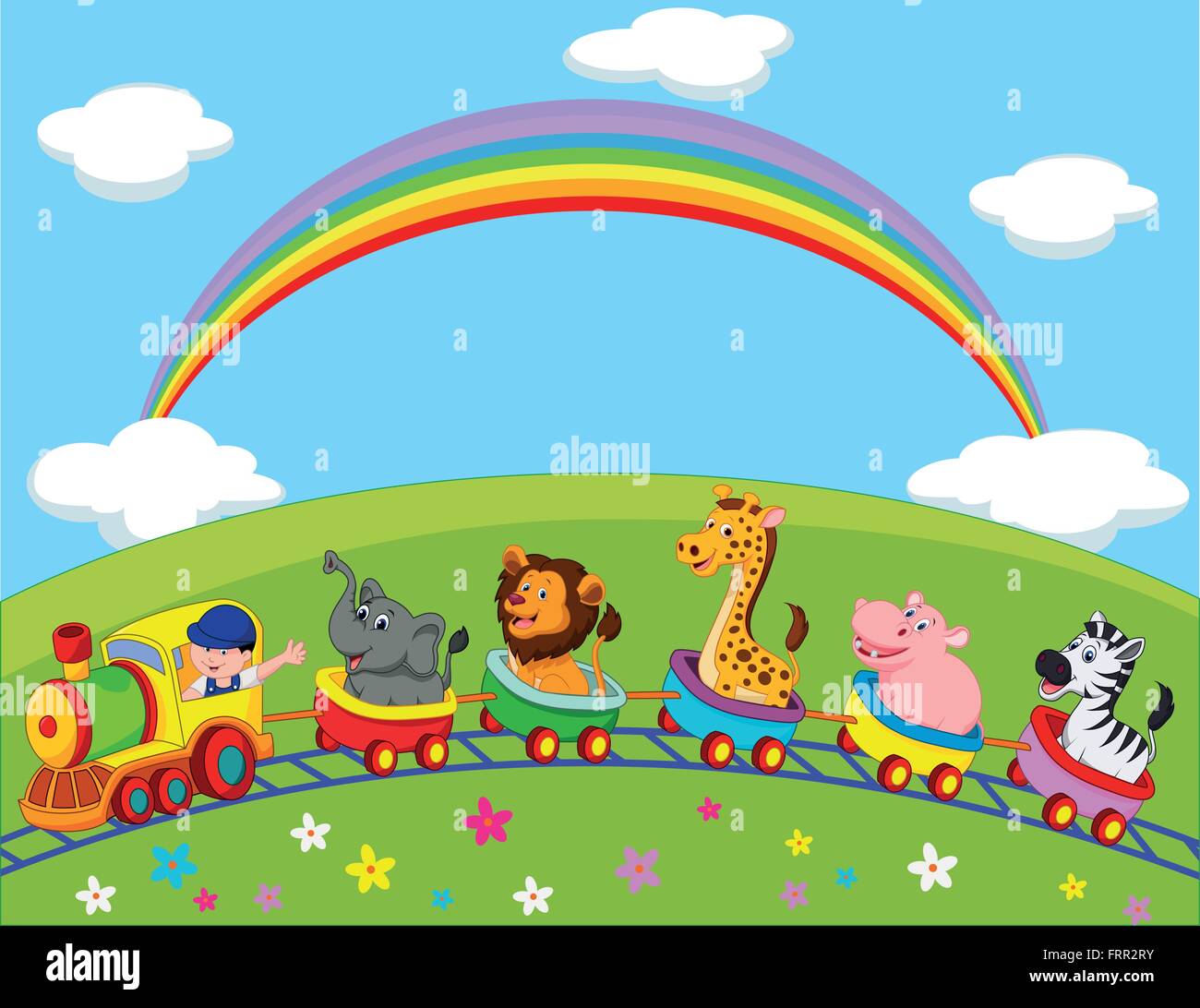 Train cartoon hi-res stock photography and images - Alamy