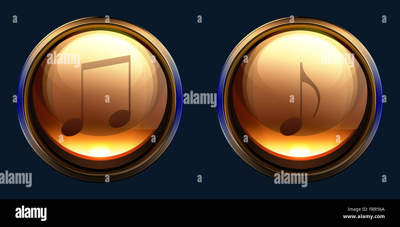 Stylized (glossy orb) music icon design pack Stock Photo