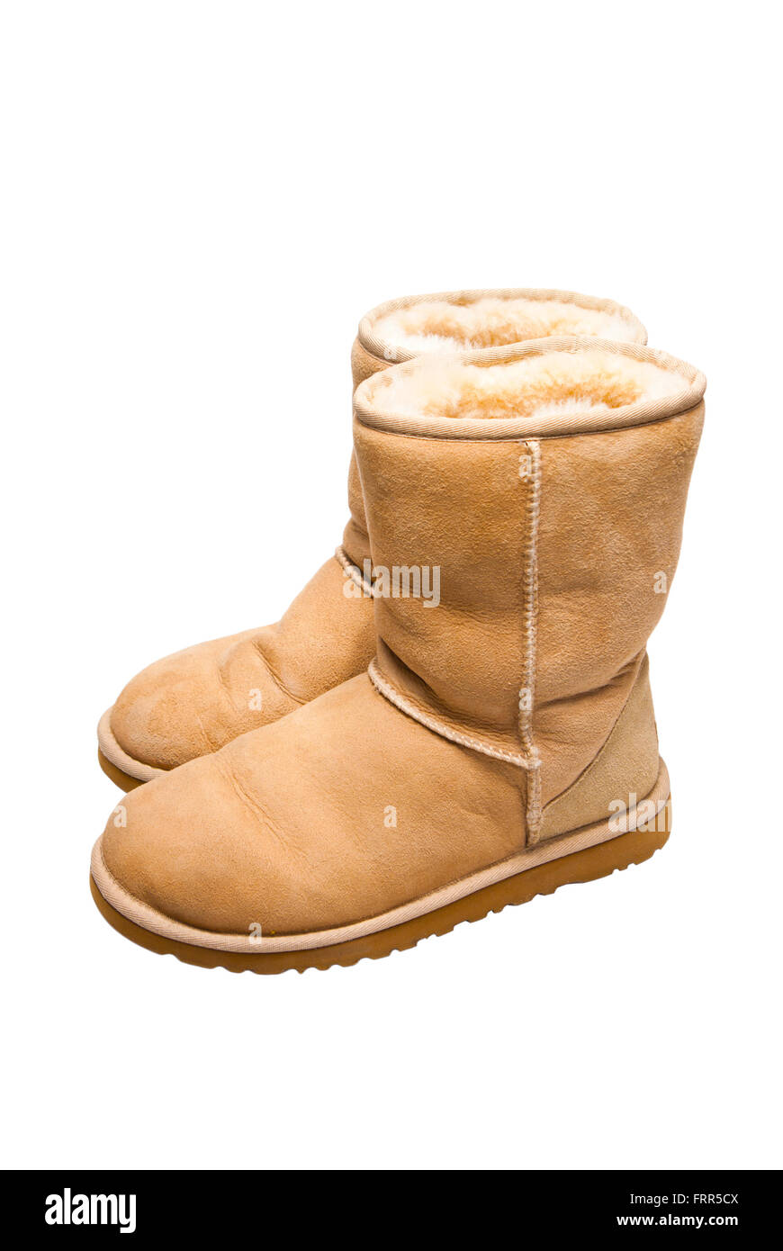 Womens Sheepskin boots isolated on white Stock Photo - Alamy