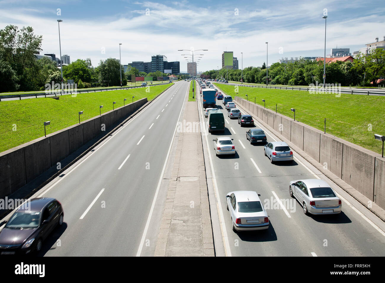 rush hour concept with all the cars going in one direction Stock Photo ...