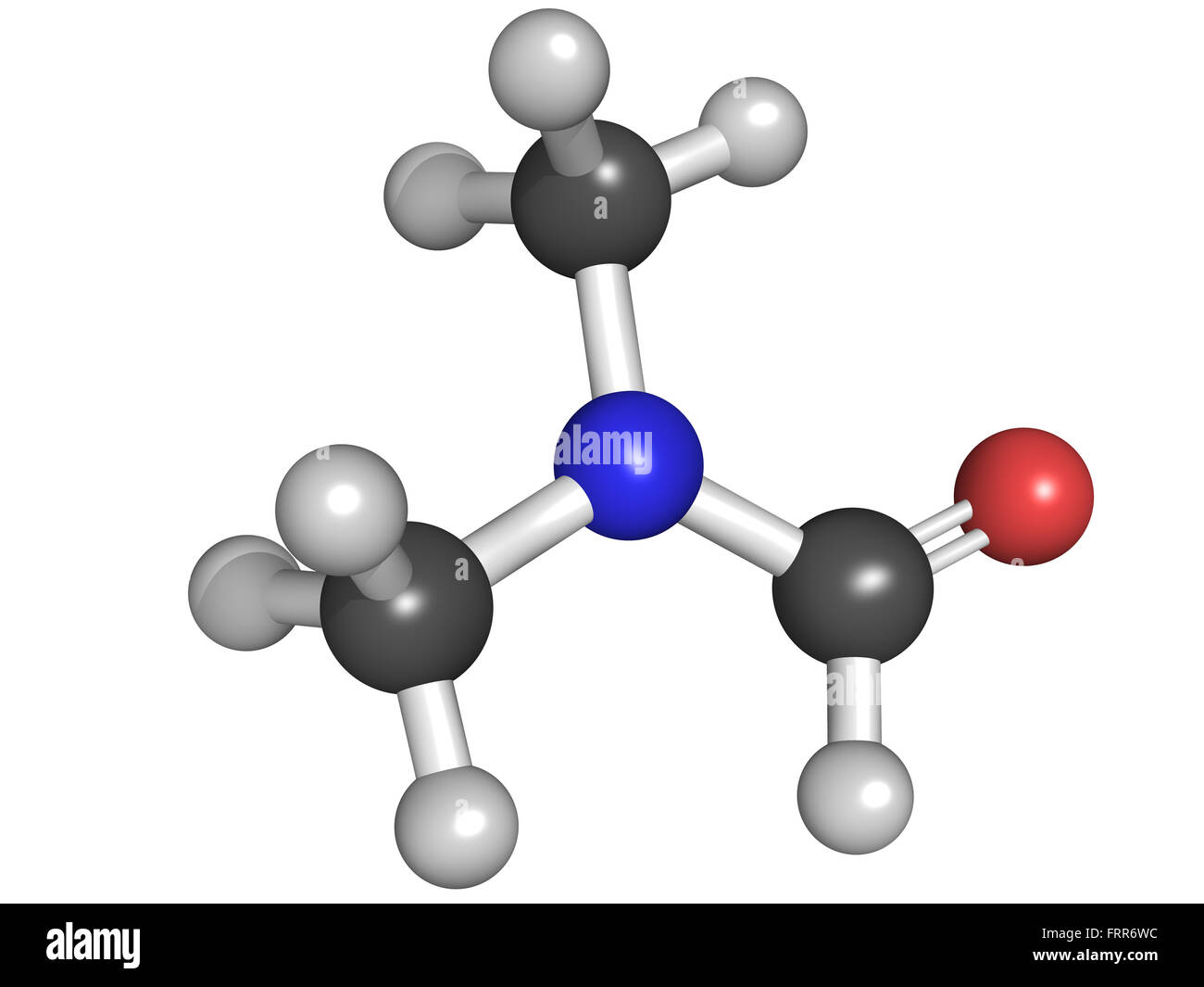 dimethylformamide (DMF) molecule, chemical structure. DMF is a commonly