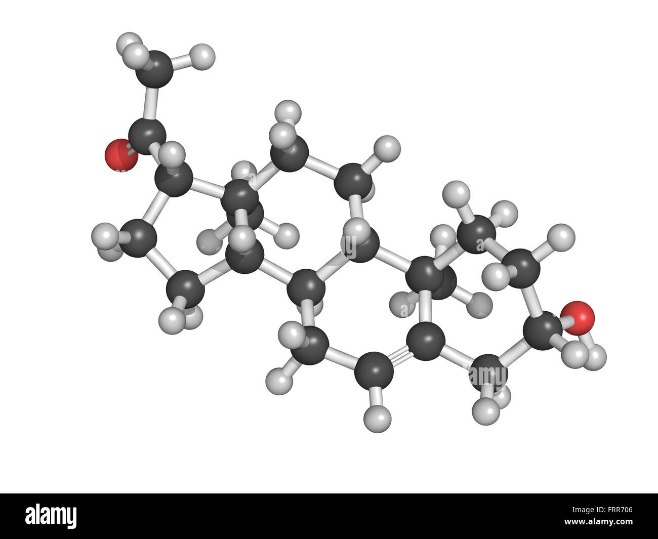 Pregnenolone neurosteroid and prohormone molecule, chemical structure Stock Photo