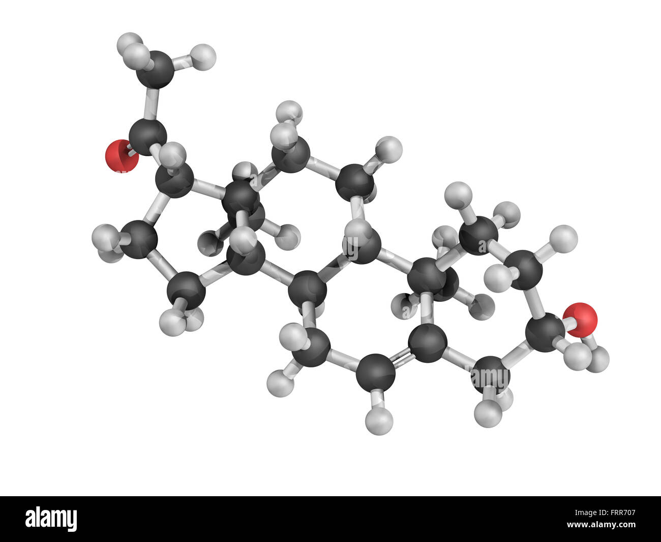 Pregnenolone neurosteroid and prohormone molecule, chemical structure Stock Photo