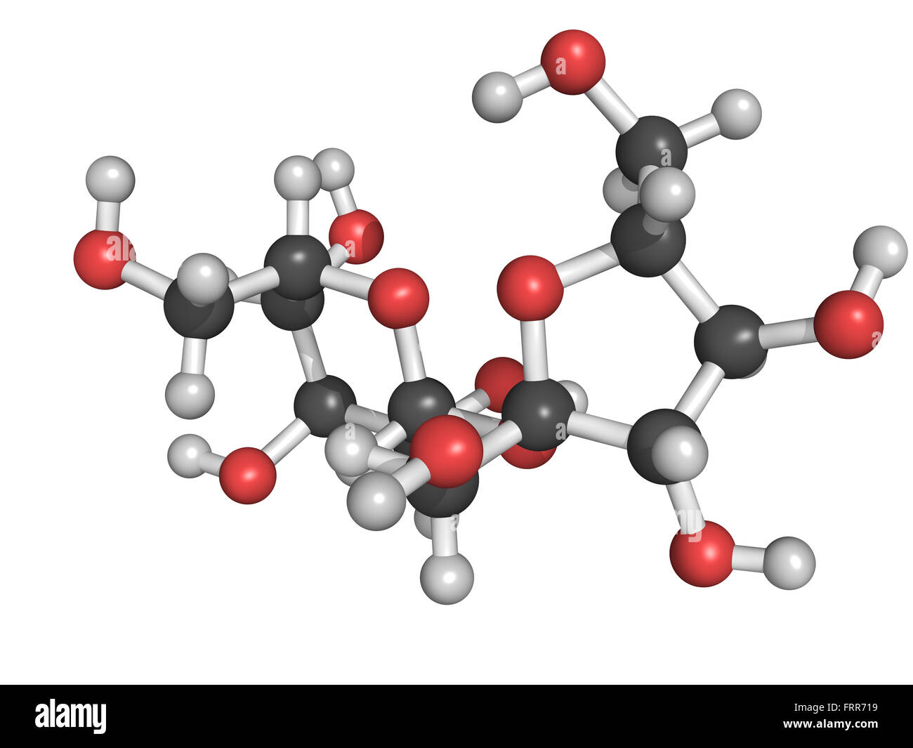 Chemical structure of sucrose, also known as table sugar and saccharose