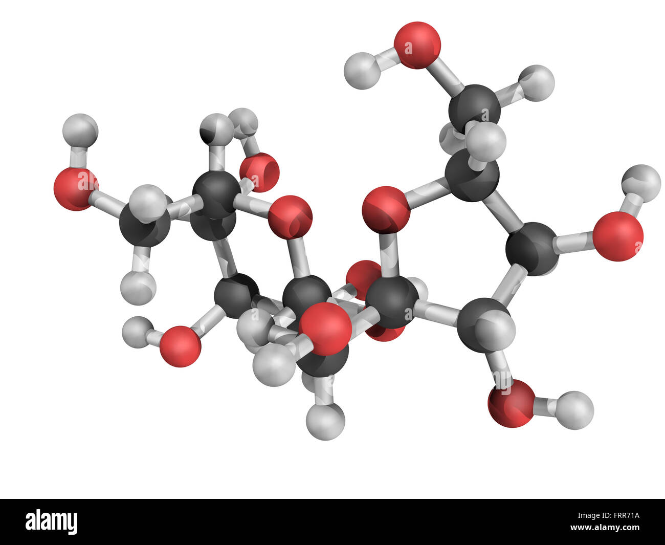 Chemical structure of sucrose, also known as table sugar and saccharose