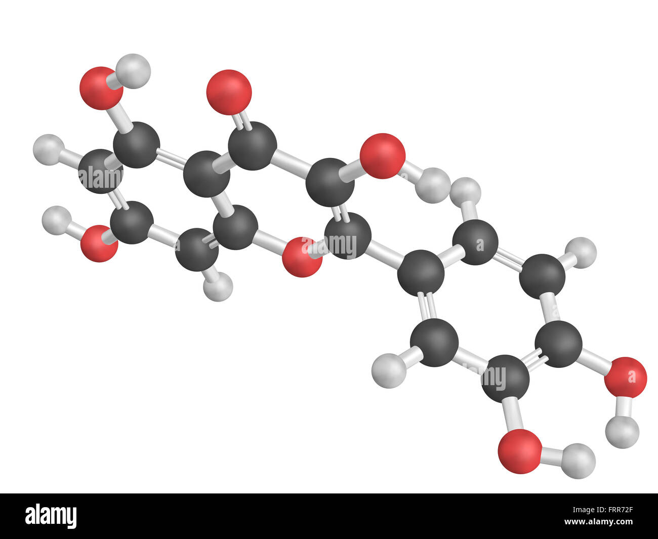 Chemical structure of a Coenzyme Q10 (ubiquinone) molecule. Coenzyme