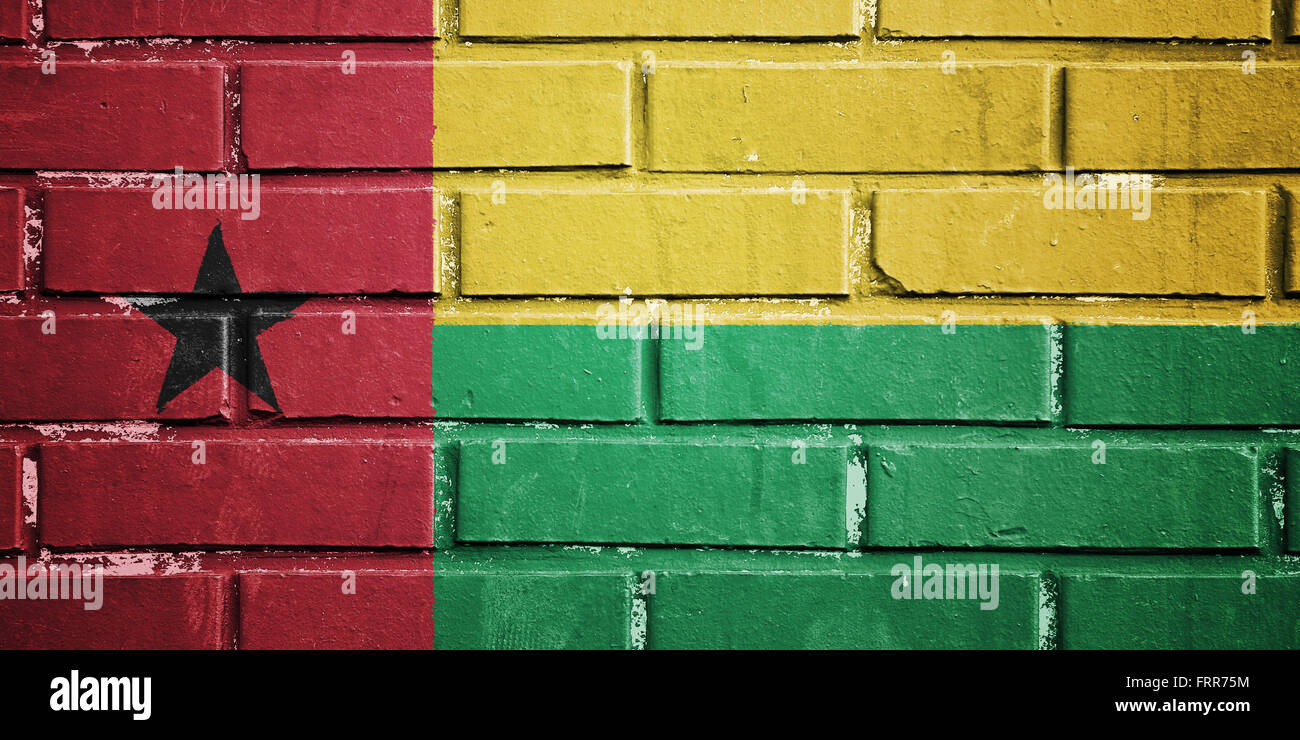Guinea bissau flag on texture brick wall Stock Photo - Alamy