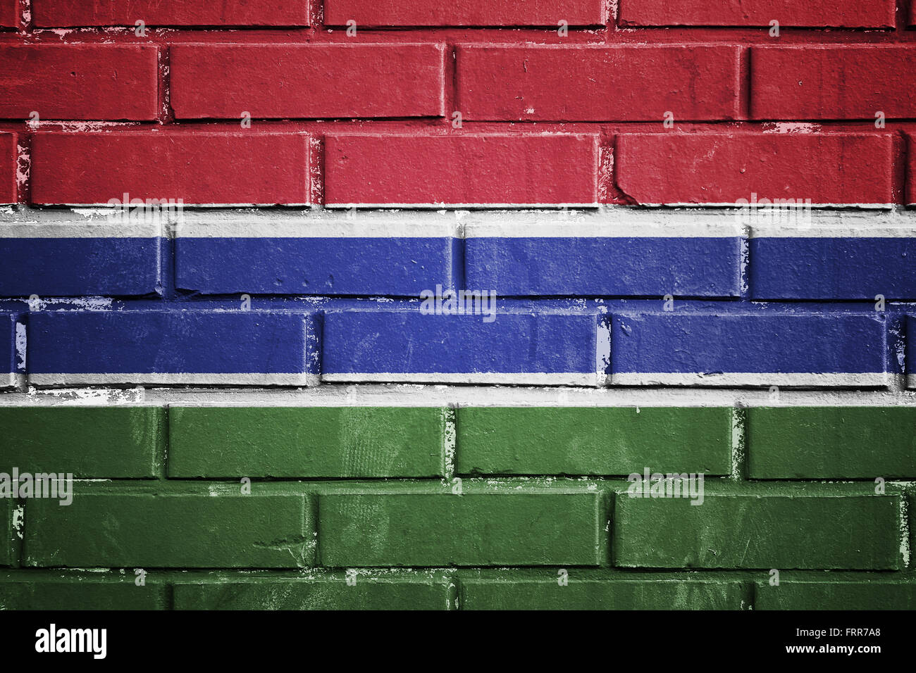 Gambia flag on the brick wall Stock Photo - Alamy