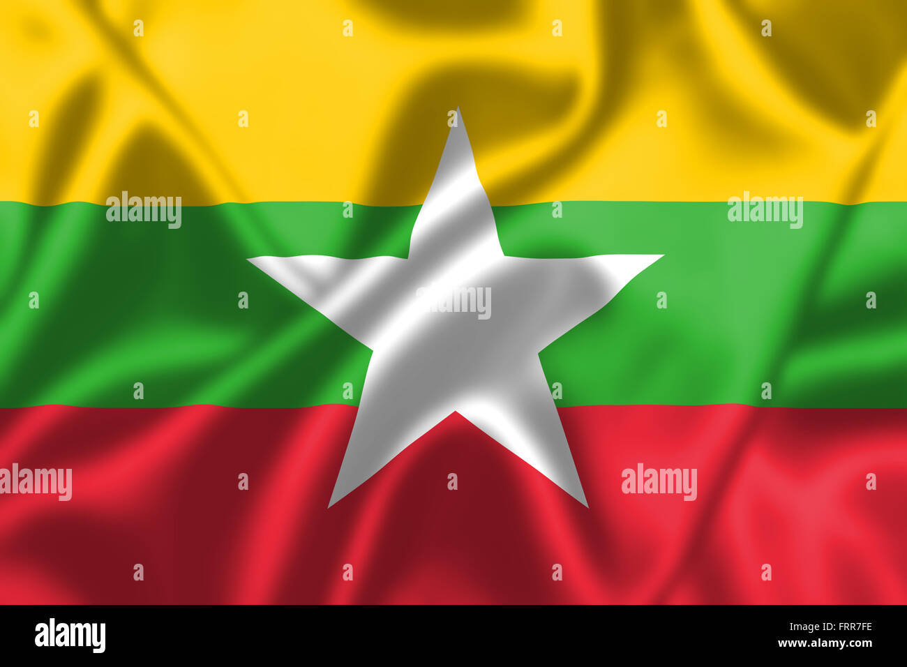 Myanmar flag blowing in the wind. Background texture Stock Photo - Alamy