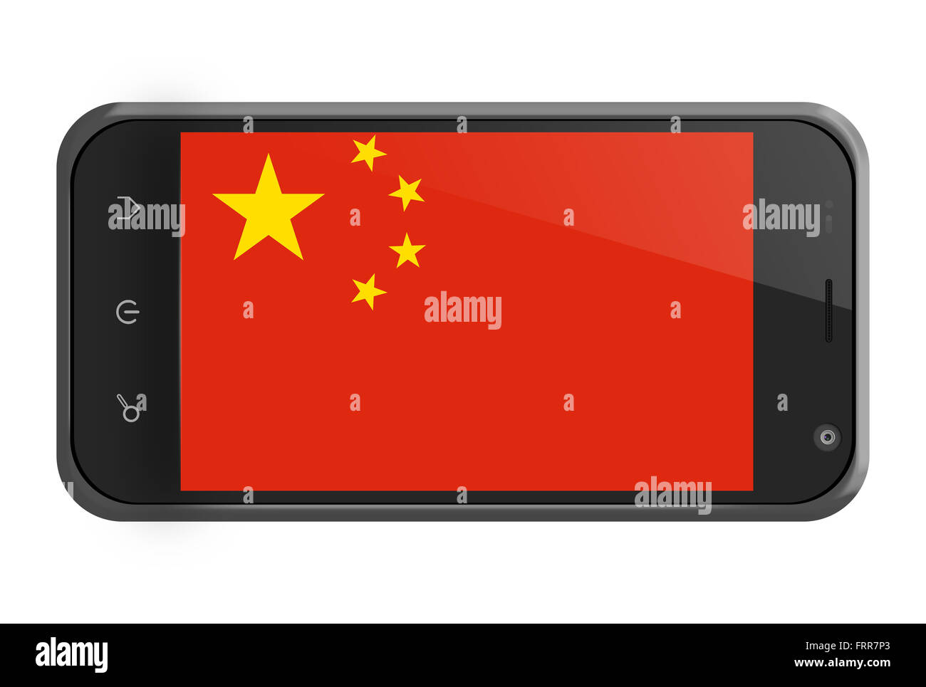 People's Republic of China flag on smartphone screen isolated on white Stock Photo