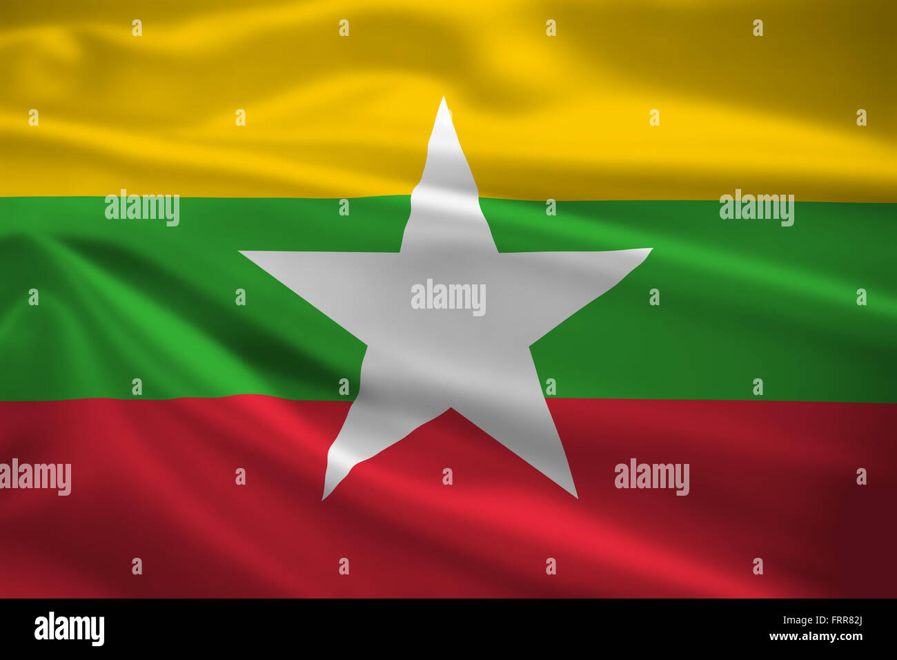 Myanmar flag blowing in the wind. Background texture Stock Photo - Alamy