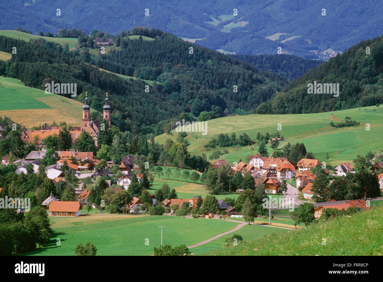 Overview of St. Peter's Abbey, Black Forest, Germany Stock Photo