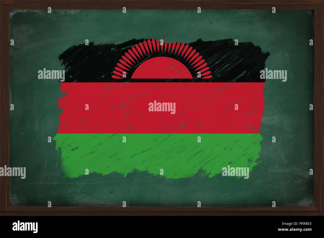 Malawi flag painted with color chalk on old blackboard Stock Photo - Alamy