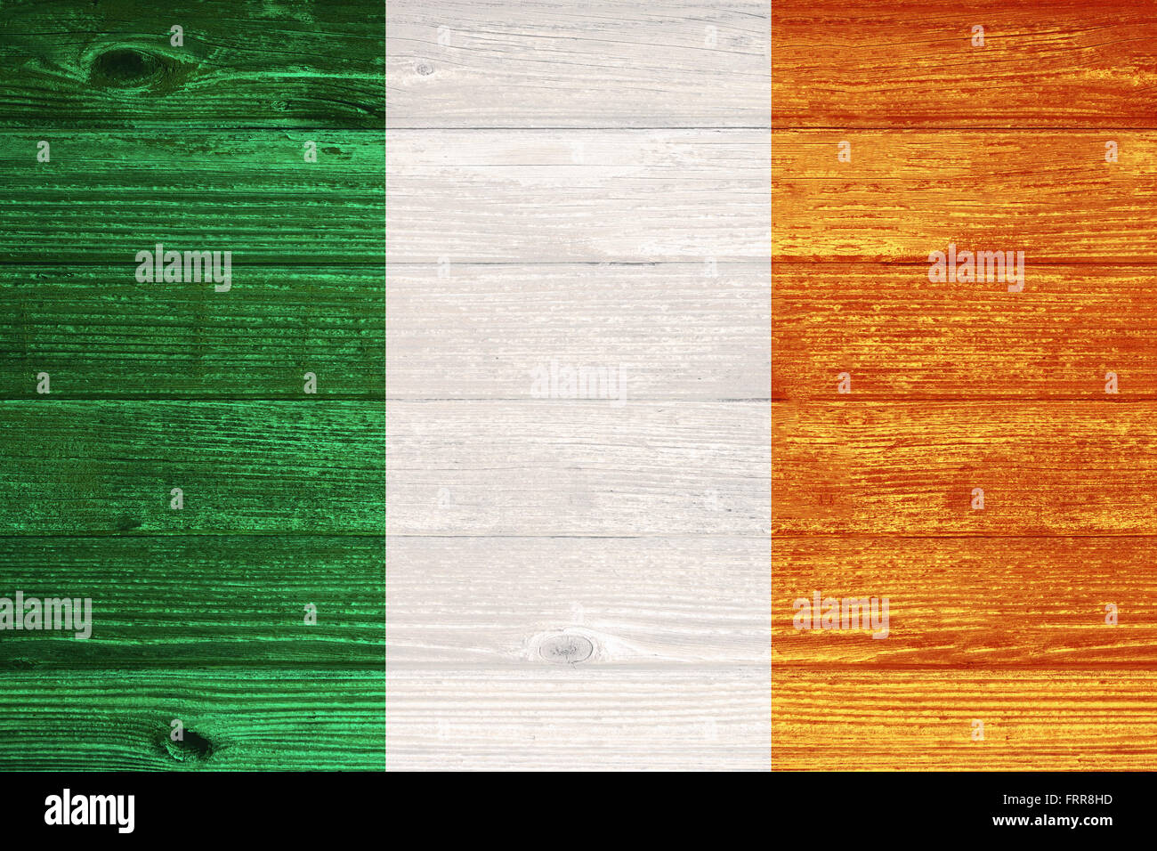 Ireland Flag painted on old wood plank background Stock Photo - Alamy