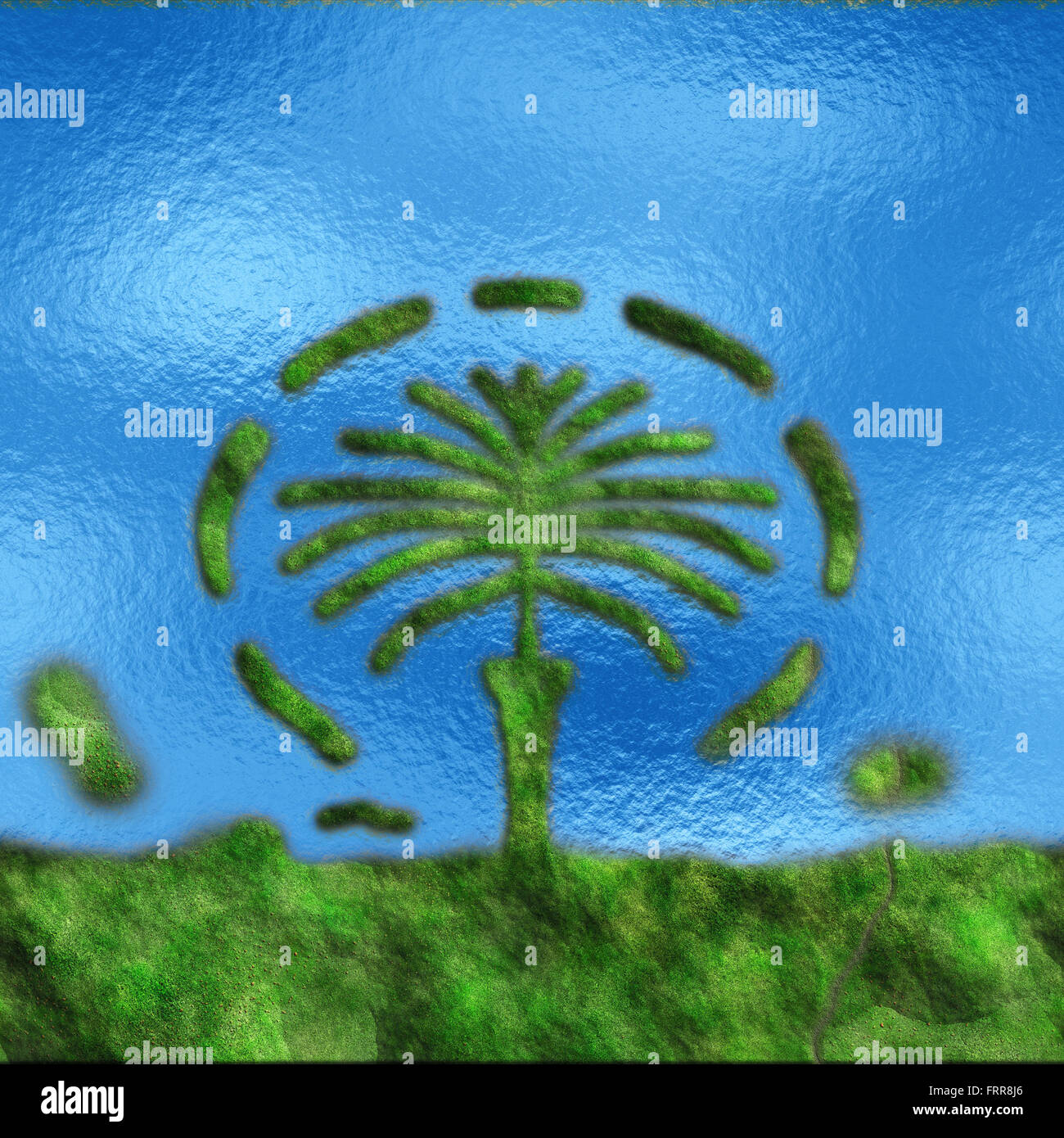 dubai artificial palm island Stock Photo Alamy