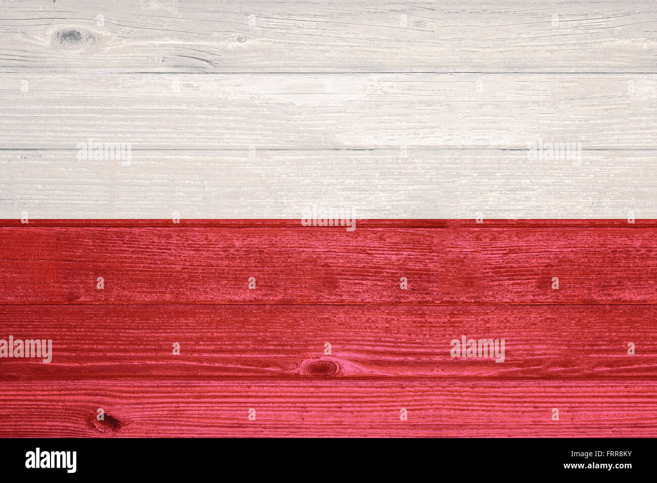 Poland Flag painted on old wood plank background Stock Photo - Alamy