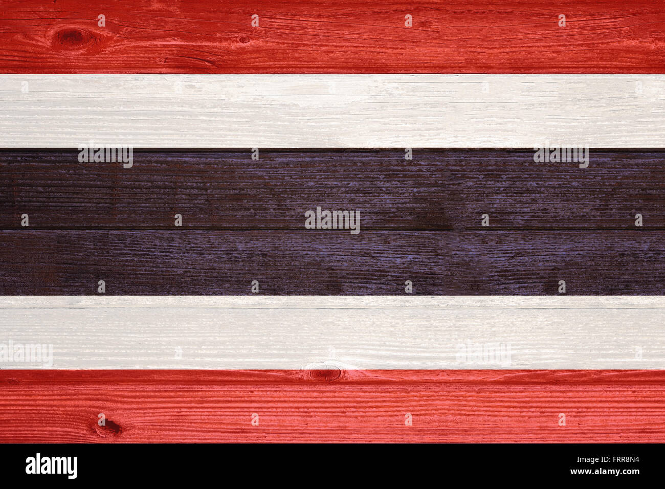 Thailand Flag painted on old wood plank background Stock Photo - Alamy