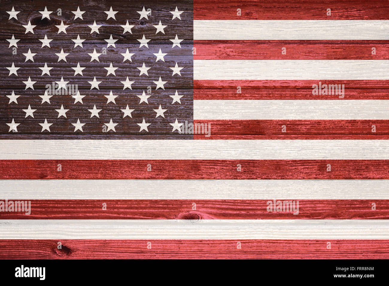 United States Flag painted on old wood plank background Stock Photo - Alamy