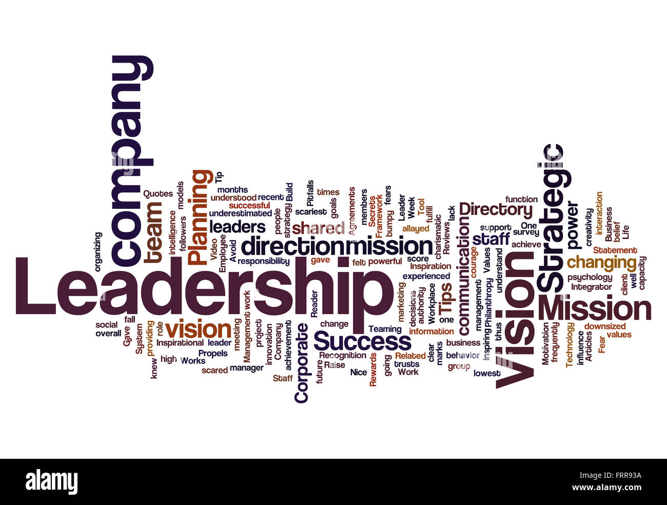 Leadership vision mission strategy concept background on white Stock ...