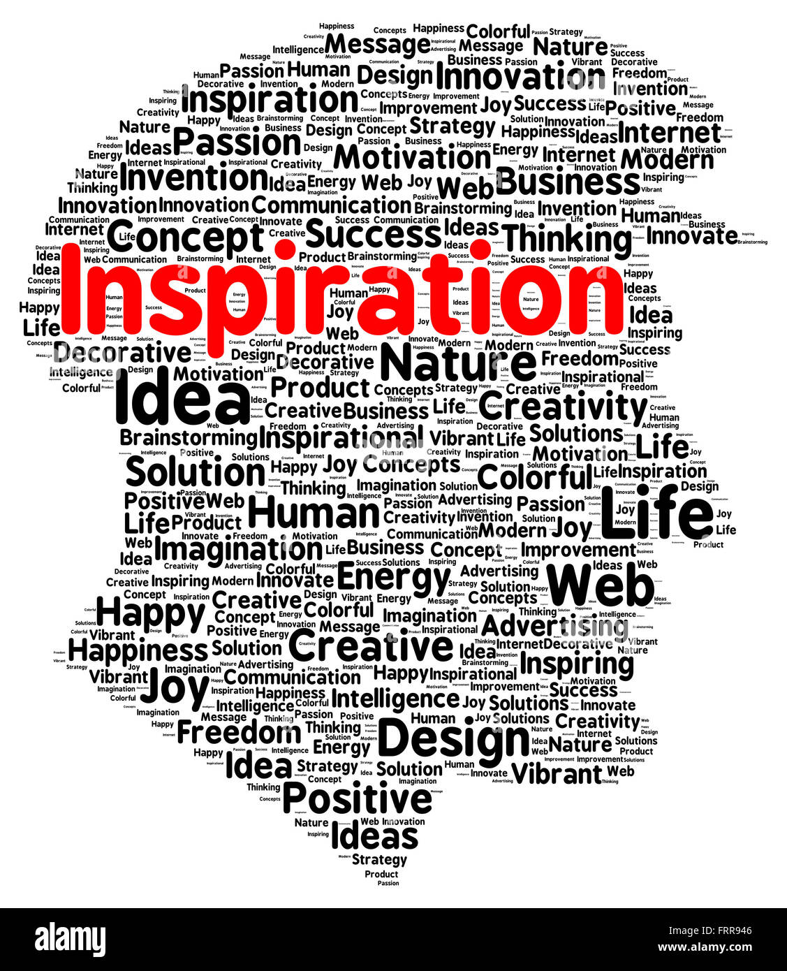 Inspiration word cloud shape concept Stock Photo