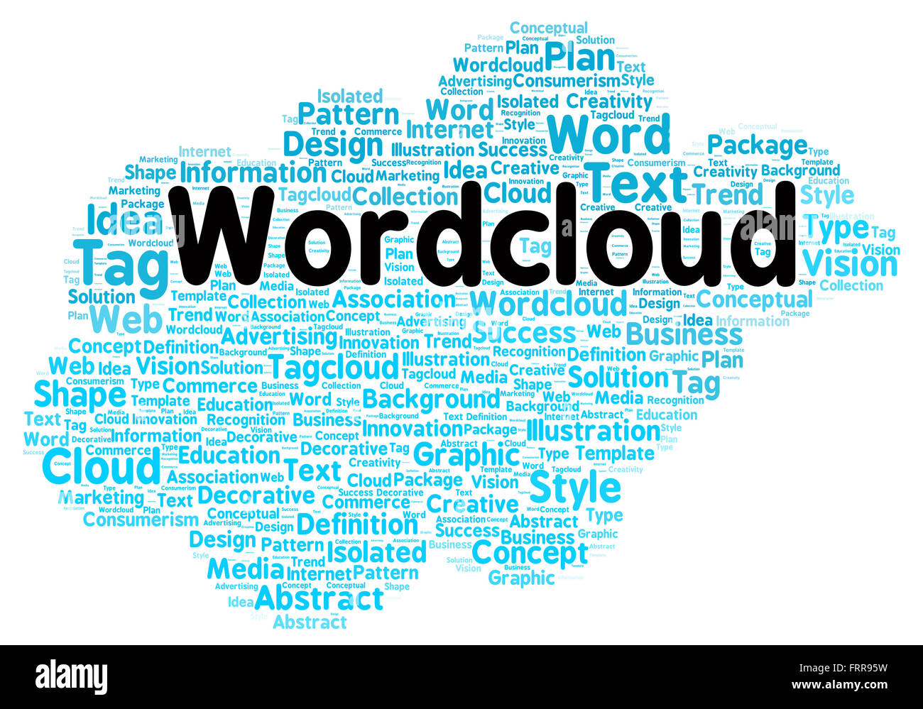 Word cloud shape concept Stock Photo - Alamy