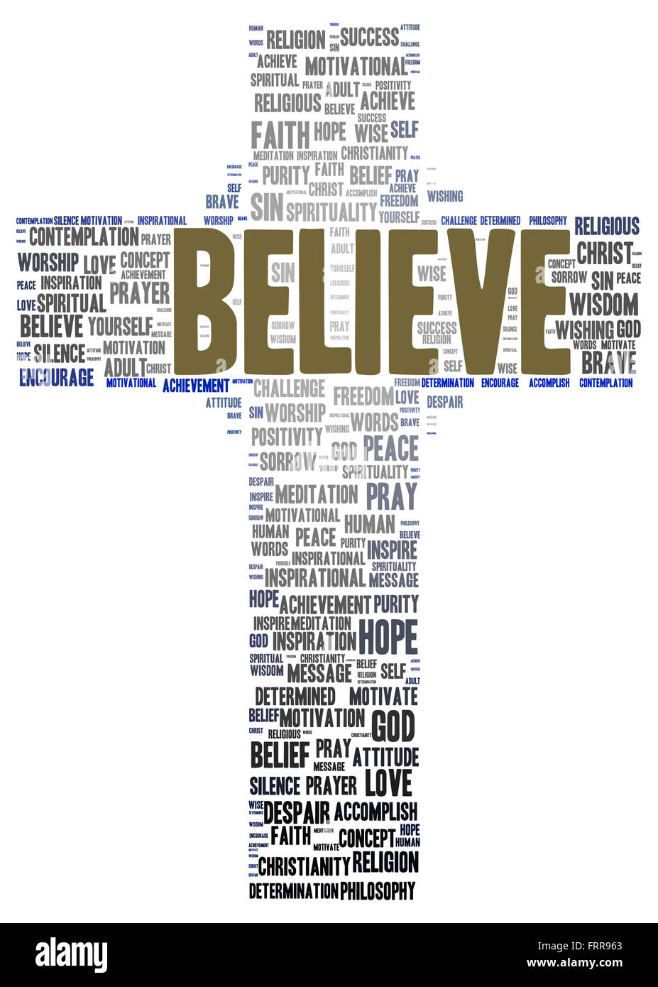 Believe word cloud shape concept Stock Photo Alamy
