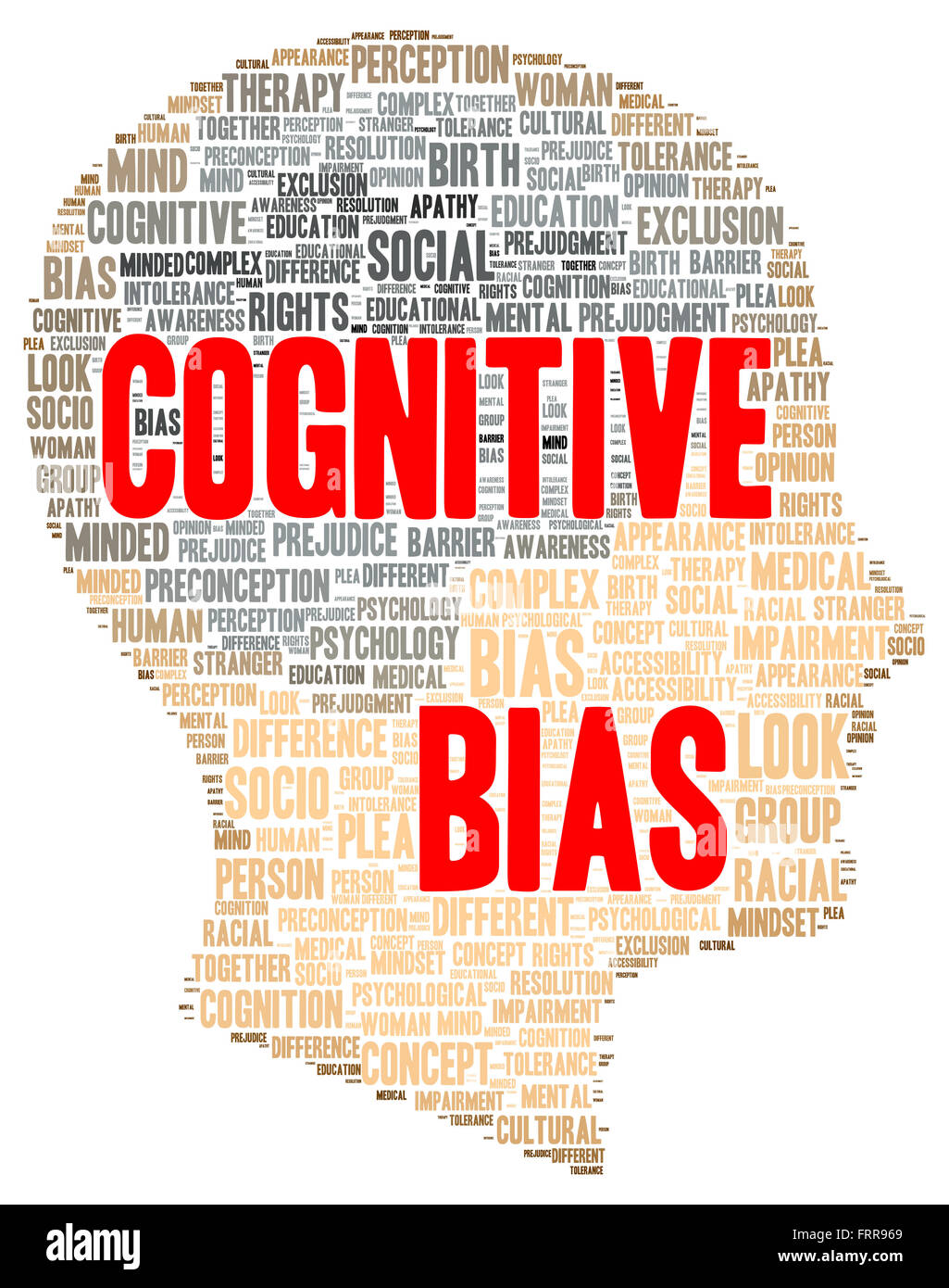 Cognitive bias word cloud shape concept Stock Photo - Alamy