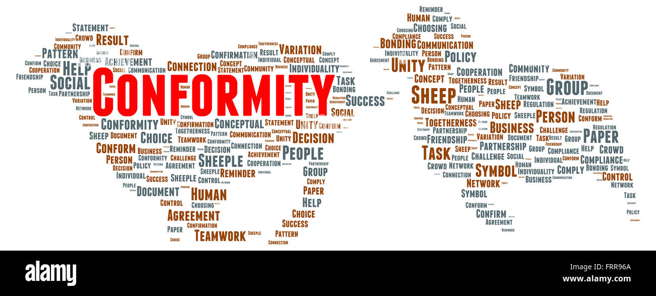 Conformity word cloud shape concept Stock Photo