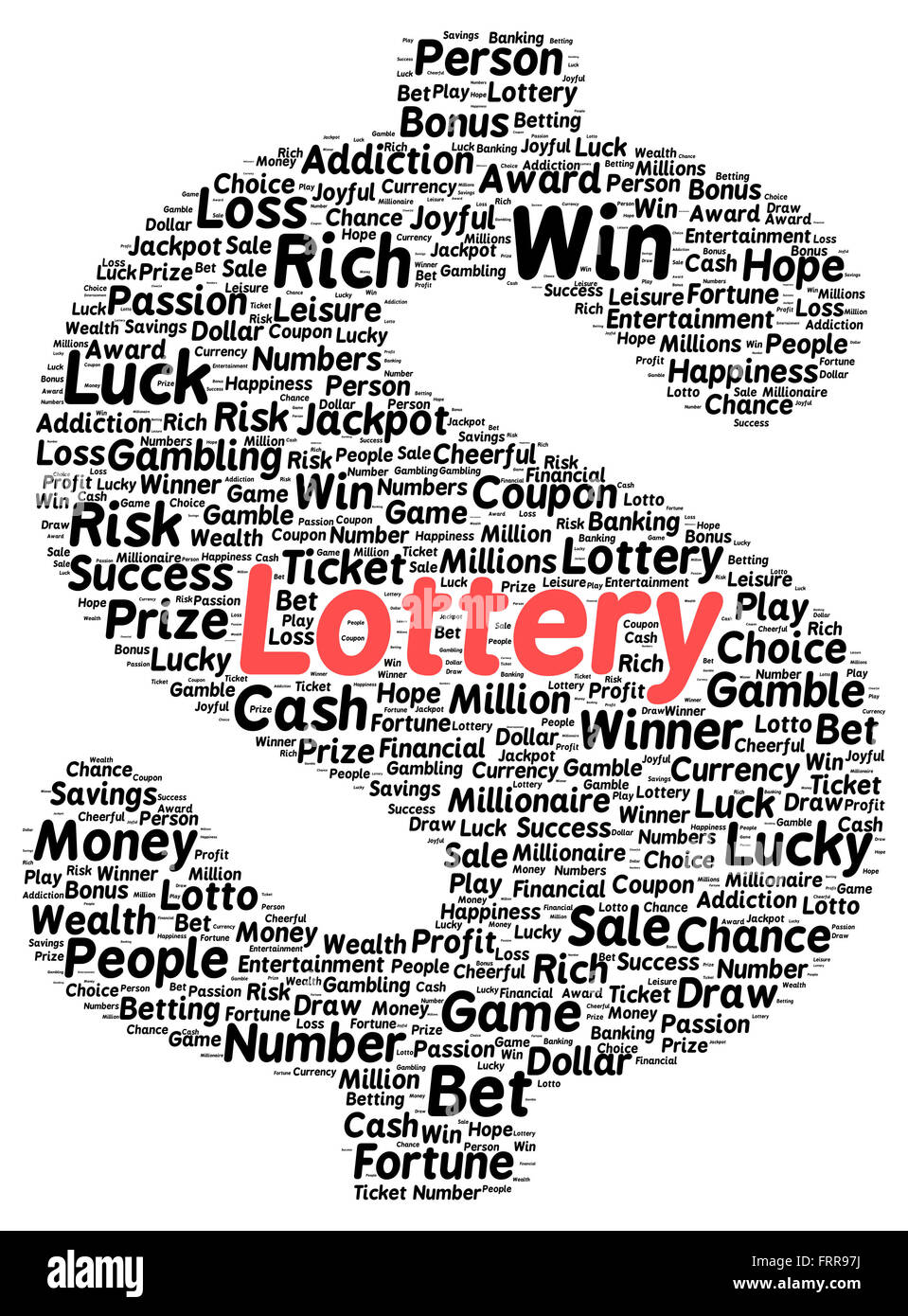 Lottery word cloud shape concept Stock Photo Alamy
