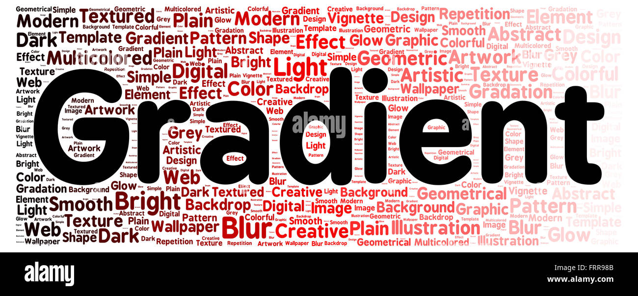 Gradient word cloud shape concept Stock Photo - Alamy