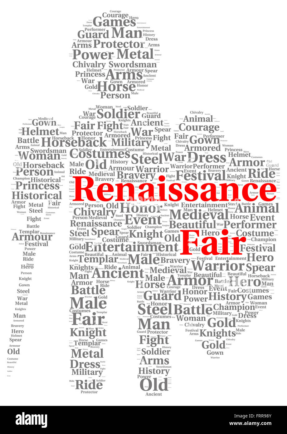 Renaissance fair word cloud shape concept Stock Photo - Alamy