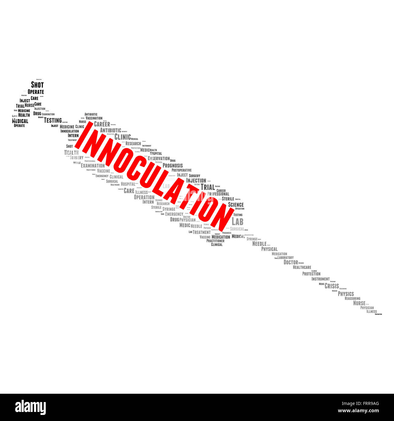 Innoculation word cloud shape concept Stock Photo