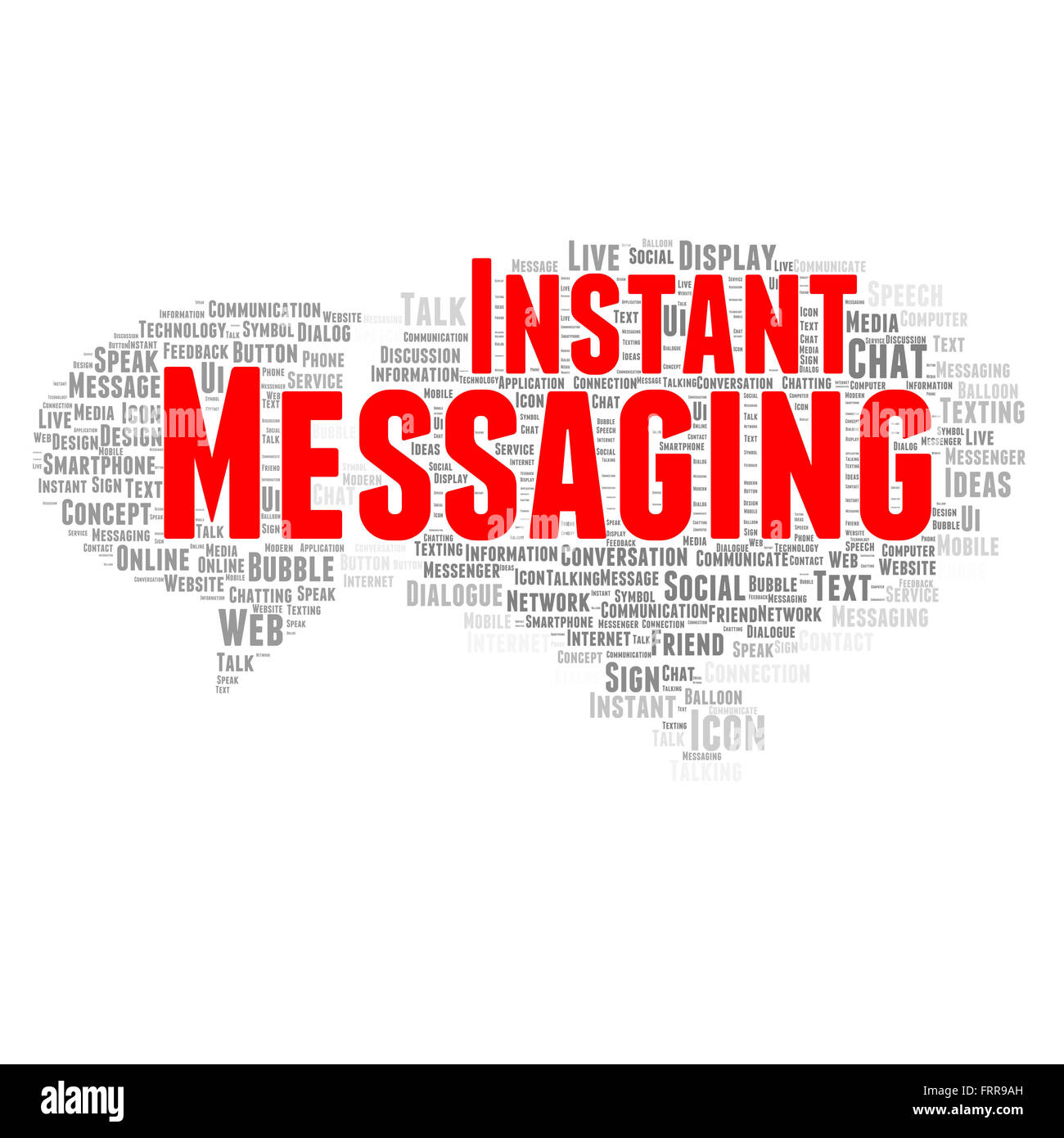 Instant messaging word cloud shape concept Stock Photo Alamy
