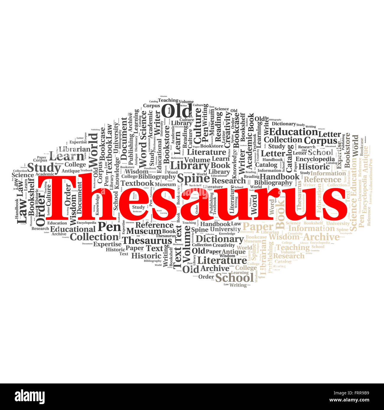 Thesaurus word cloud shape concept Stock Photo