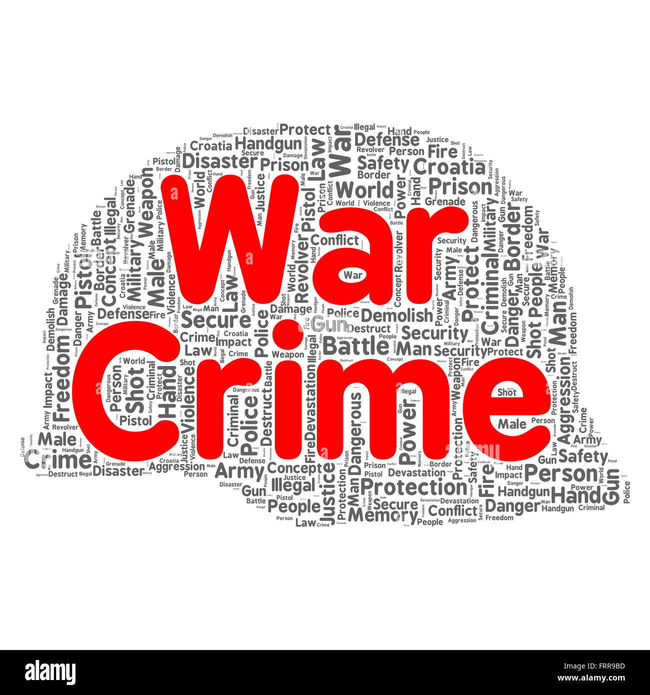 War crime word cloud shape concept Stock Photo Alamy