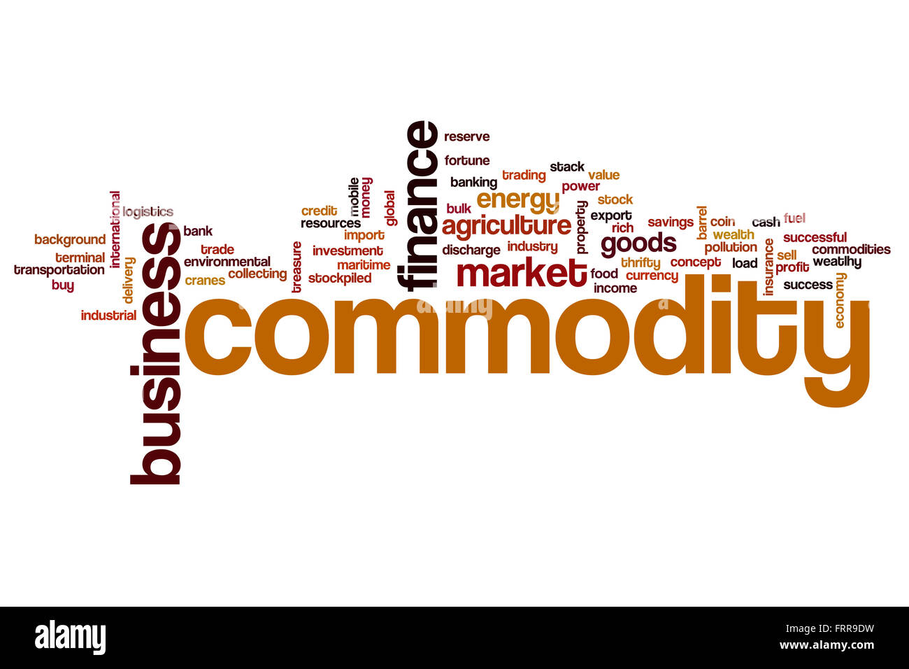 Commodity word cloud concept Stock Photo