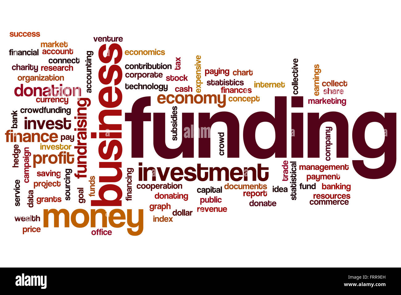 Funding word cloud concept Stock Photo - Alamy