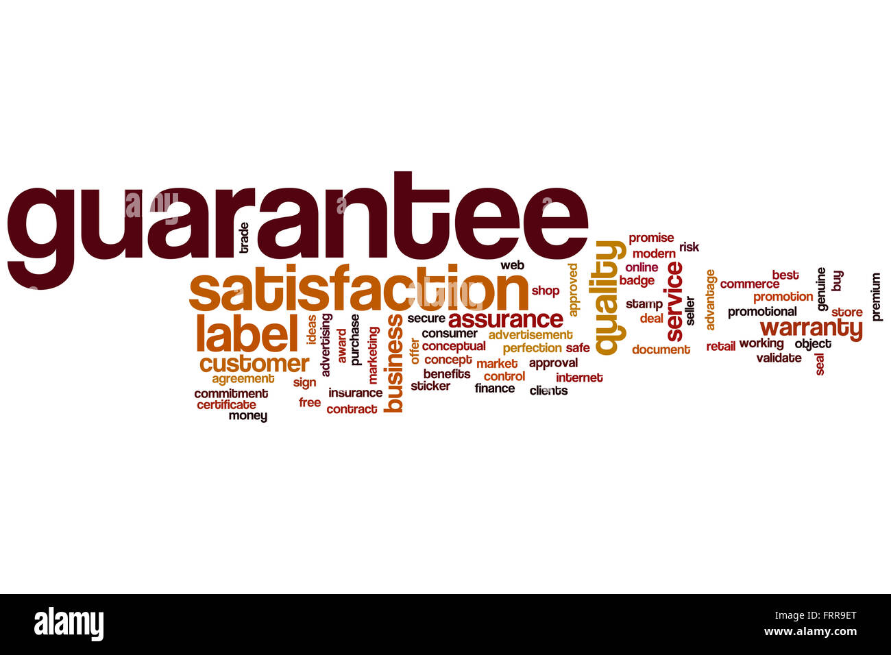 Guarantee word cloud concept Stock Photo - Alamy