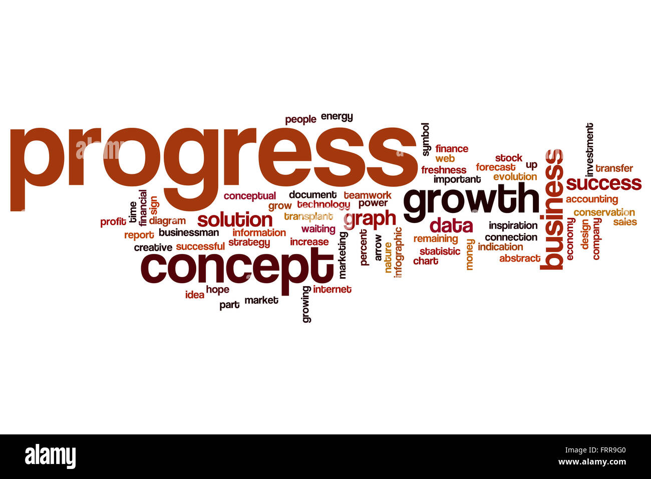 Progress word cloud concept Stock Photo