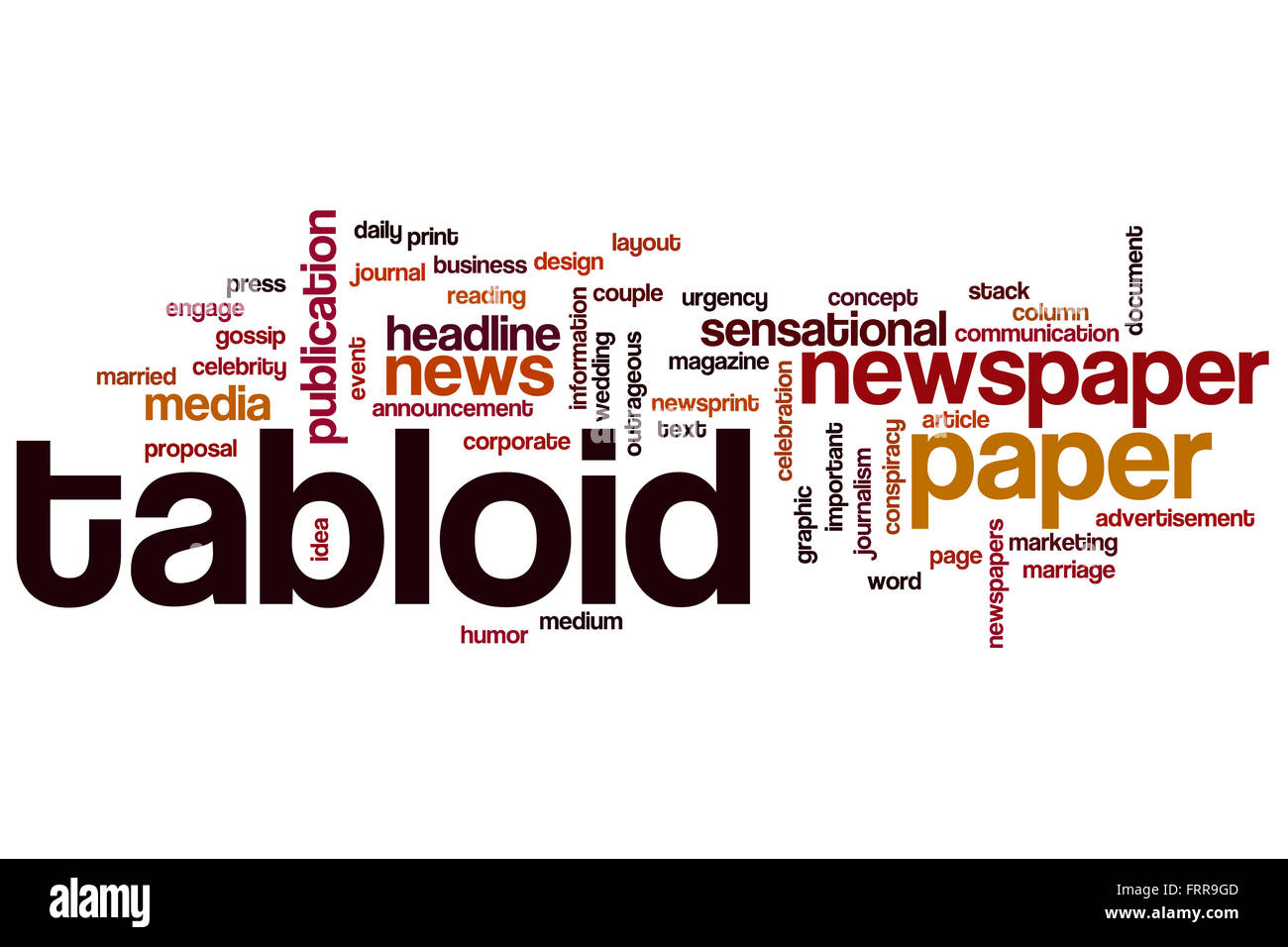 Tabloid word cloud concept Stock Photo