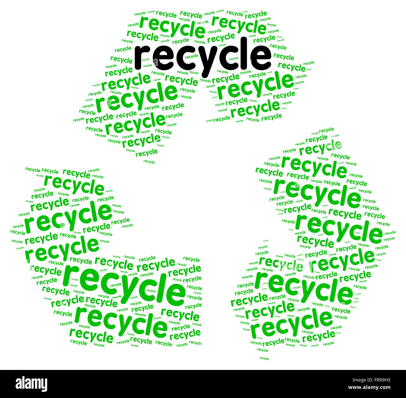Recycle word cloud renewable energy concept isolated on white Stock Photo