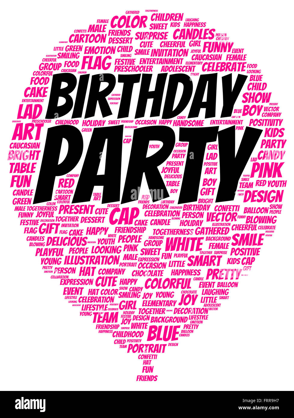 birthday-party-word-cloud-shape-concept-stock-photo-alamy