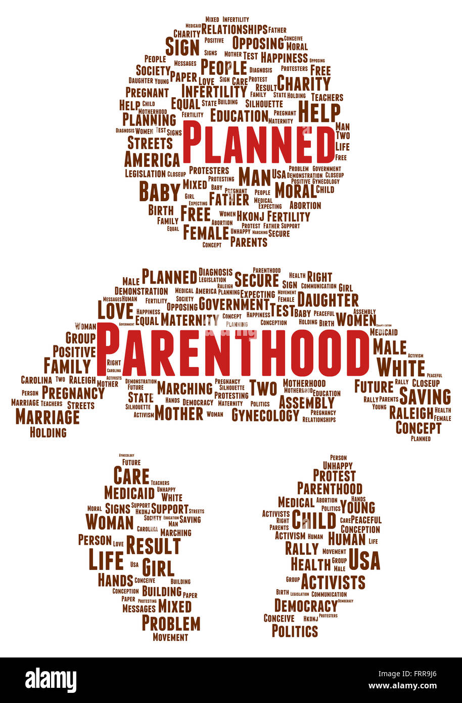 Planned parenthood word cloud shape concept Stock Photo