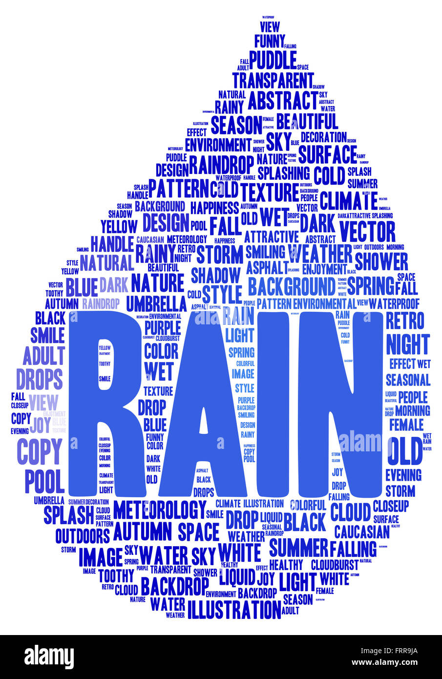 Rain word cloud shape concept hi-res stock photography and images - Alamy